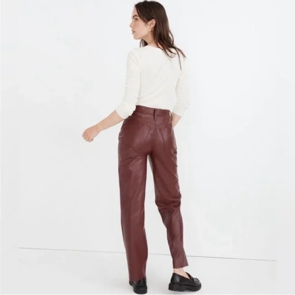 Madewell The Perfect Vintage Straight Jean: Leather Edition $148 31 - Picture 3 of 8